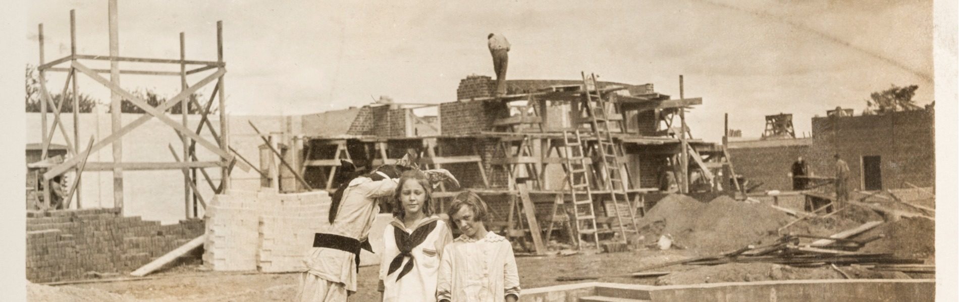 Historic photo of Applewood under construction