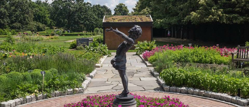 Statue in the Applewood garden.