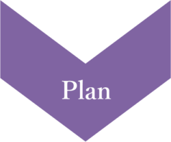 Downward arrow that says "Plan"