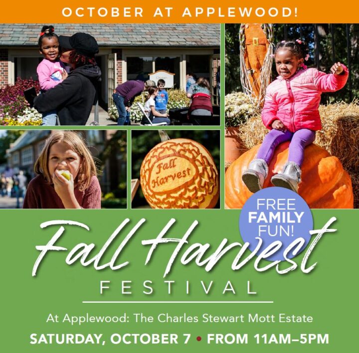 A flier for Applewood's Fall Harvest Festival shows people enjoying the festival in 2022