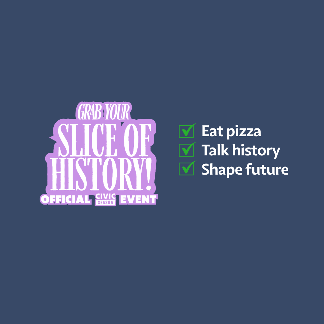 Text graphic on a blue background reads 